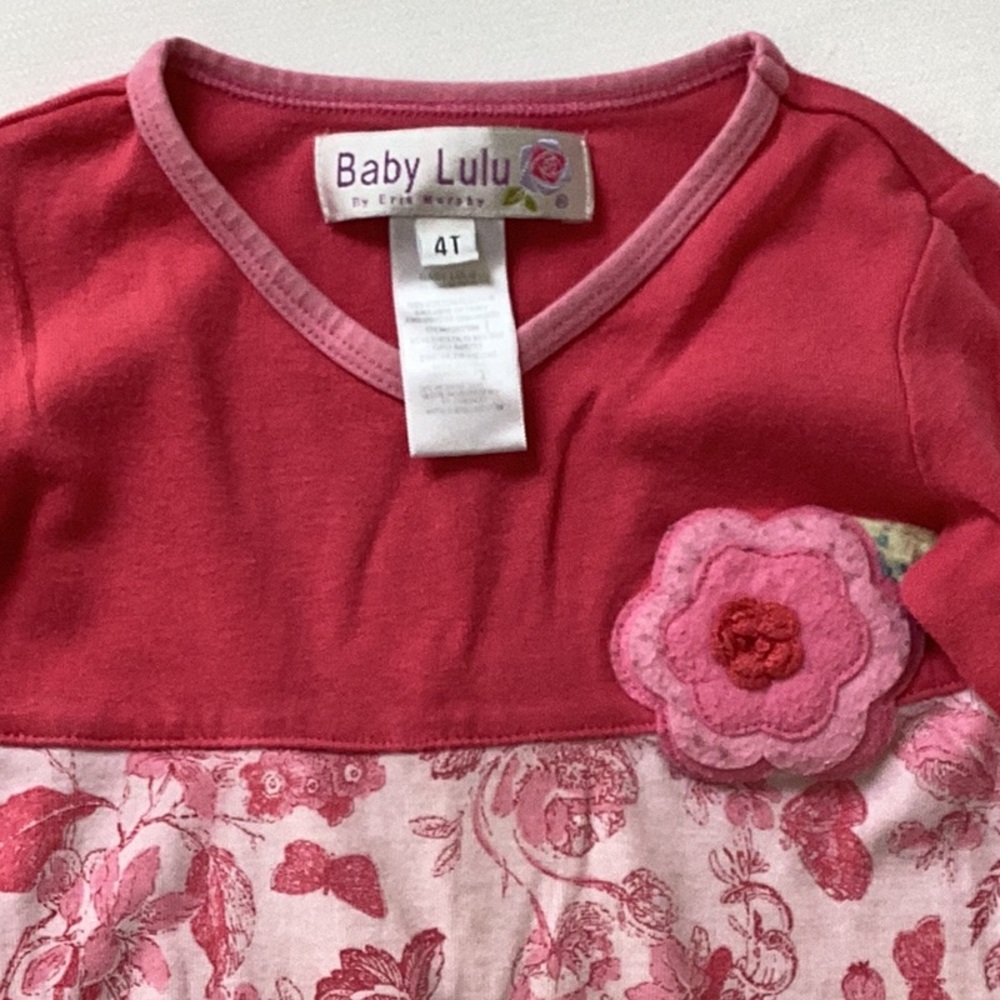 Pink Floral Kids Dress - Picture 2 of 4